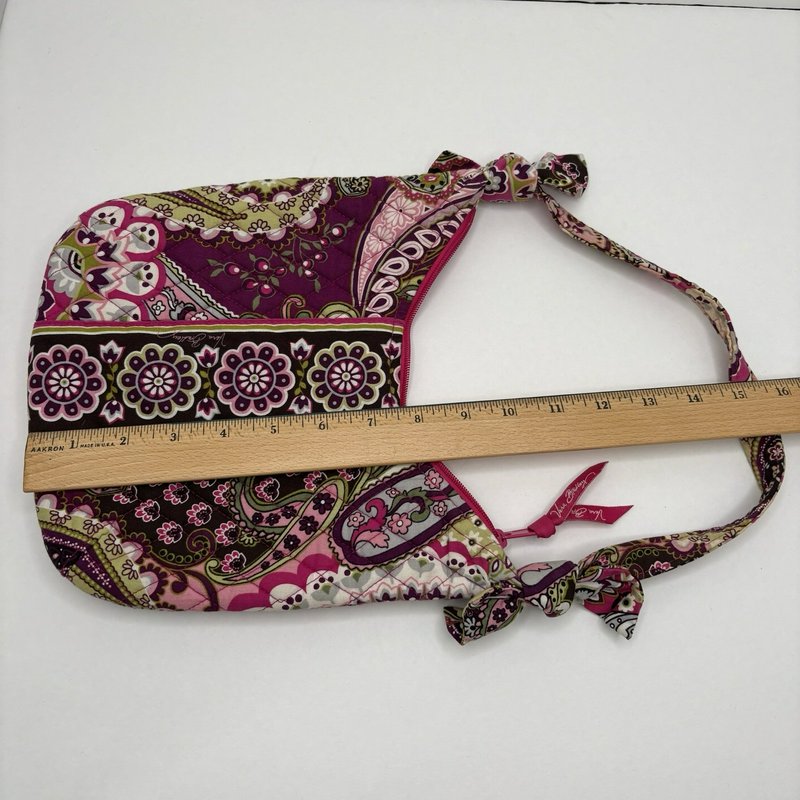 Vera Bradley Pink Paisley Quilted Shoulder Bag Knot Strap Zip Top