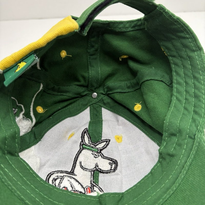 Vintage AOC Boxing Kangaroo Australia Hat Green Yellow Adjustable