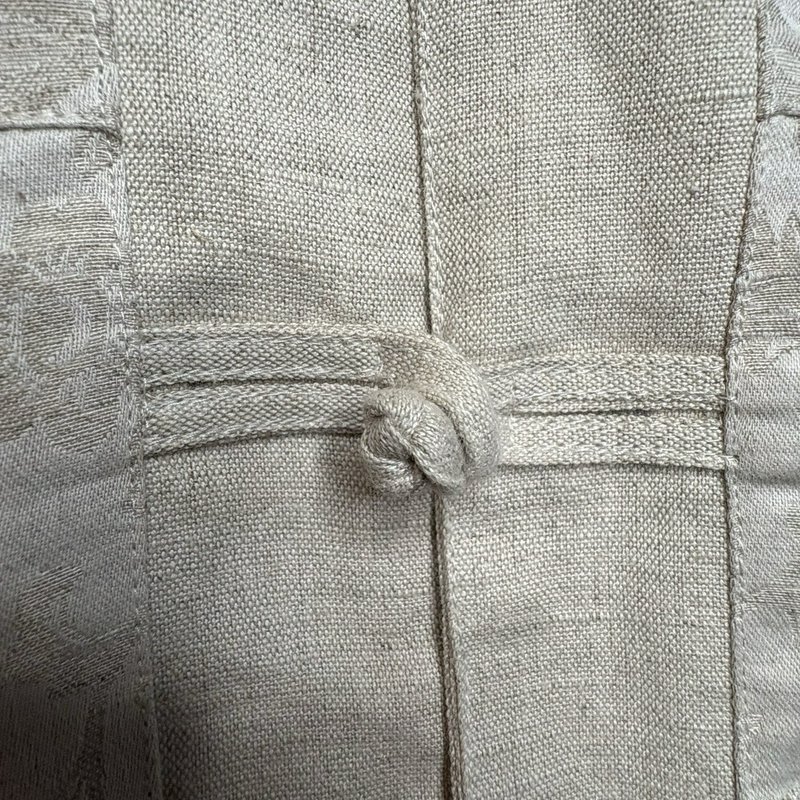 Coldwater Creek Linen Blend Mandarin Jacket – Women’s L Neutral Boho