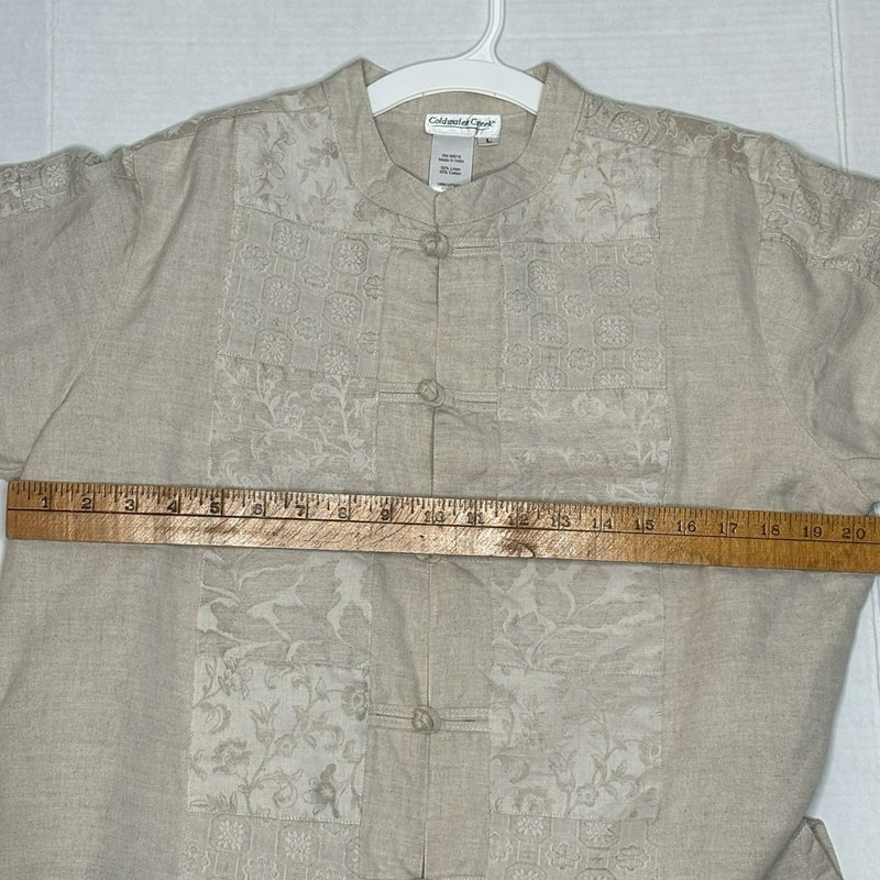Coldwater Creek Linen Blend Mandarin Jacket – Women’s L Neutral Boho