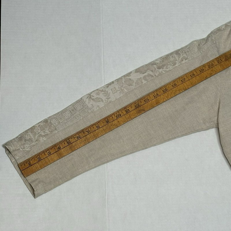 Coldwater Creek Linen Blend Mandarin Jacket – Women’s L Neutral Boho