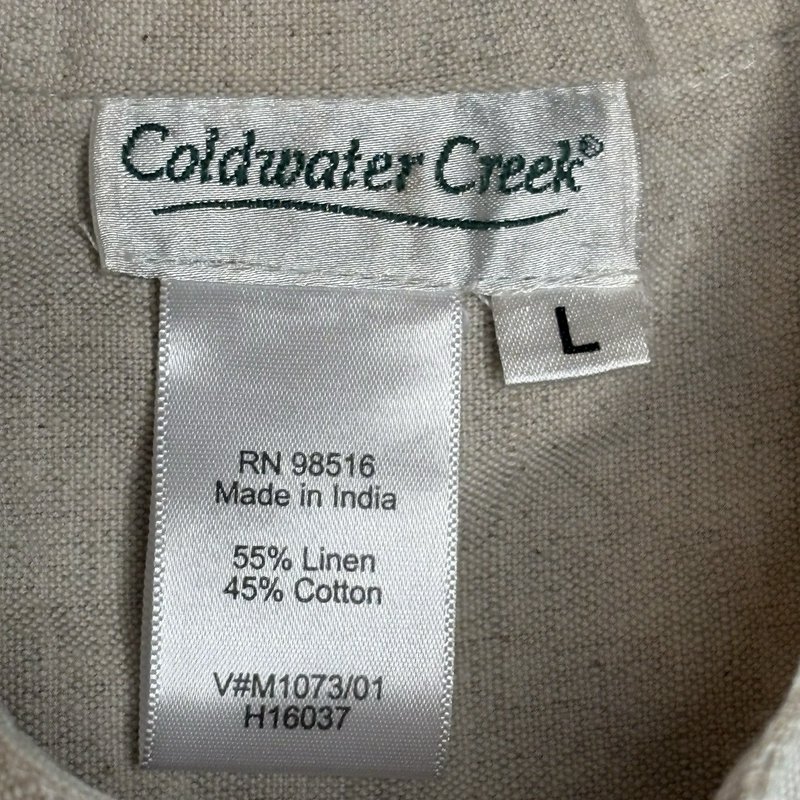 Coldwater Creek Linen Blend Mandarin Jacket – Women’s L Neutral Boho