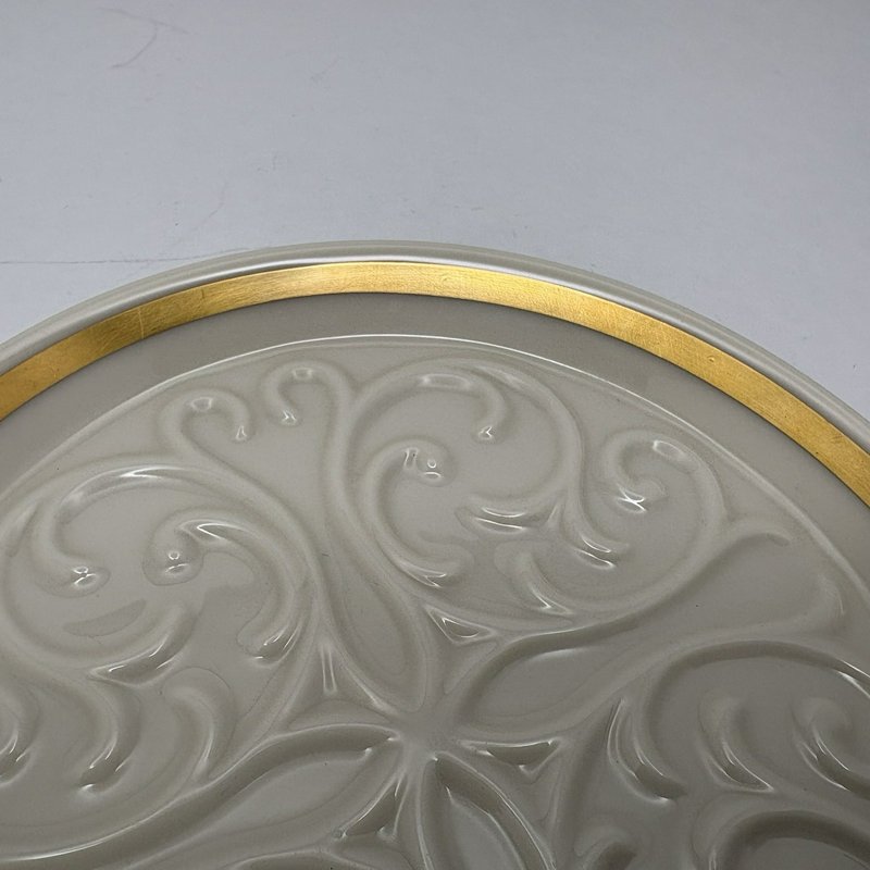 Lenox Seville 6.25” Ivory Embossed Trinket Dish Gold Trim