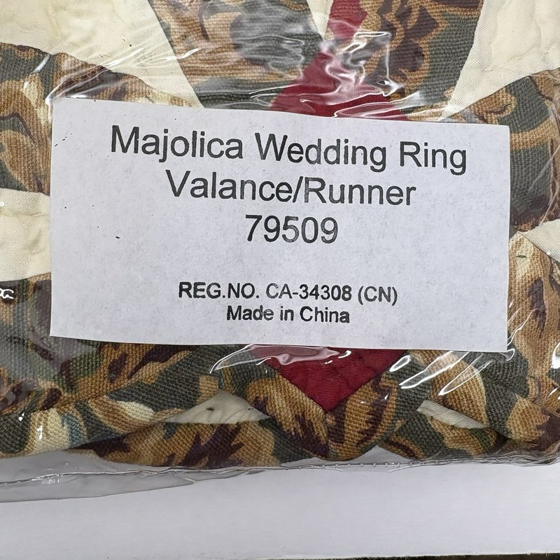 Donna Sharp Wedding Ring Runner Valance 19x57 Longaberger NWT