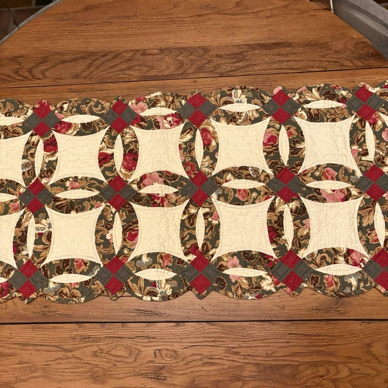 Donna Sharp Wedding Ring Runner Valance 19x57 Longaberger NWT