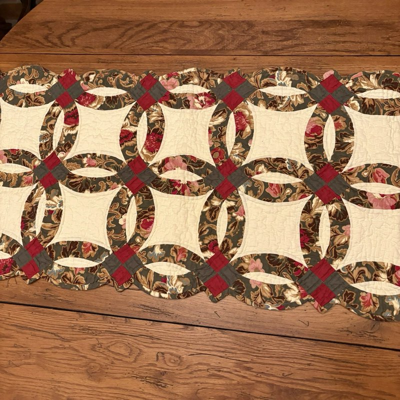 Donna Sharp Wedding Ring Runner Valance 19x57 Longaberger