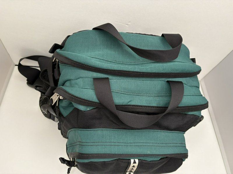 L.L.Bean Waist Pack Fanny Pack Teal Black Multi Pocket Adjustable Strap