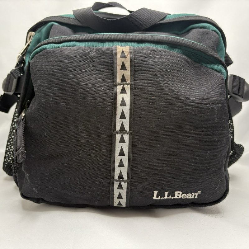L.L.Bean Waist Pack Fanny Pack Teal Black Multi Pocket Adjustable Strap
