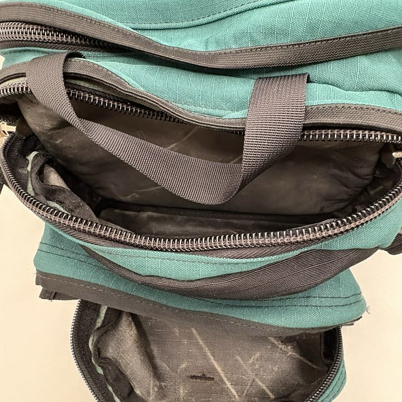 L.L.Bean Waist Pack Fanny Pack Teal Black Multi Pocket Adjustable Strap