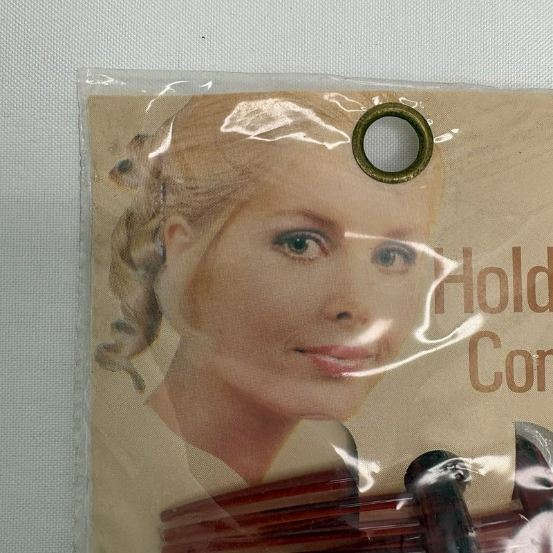 Vintage Holdette Combs NOS Brown Amber Lucite Sealed Card USA
