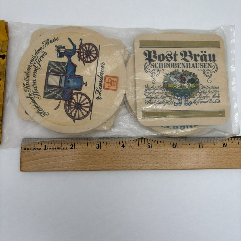 Vintage German Beer Coasters Lot 12 Hofbrau Munchen Post Brau NOS