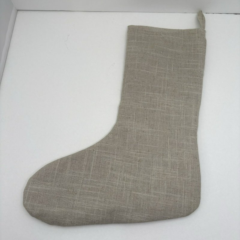 Domain Linen Christmas Stocking Embroidered Red Truck Tree