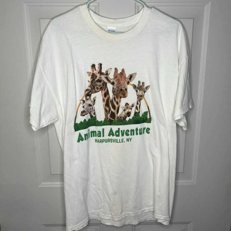 Animal Adventure Harpursville NY Giraffe Graphic T Shirt XL Zoo