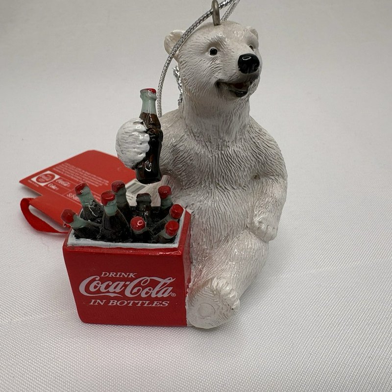 1995 Coca Cola Polar Bear Tapestry Throw + Ornaments Plush