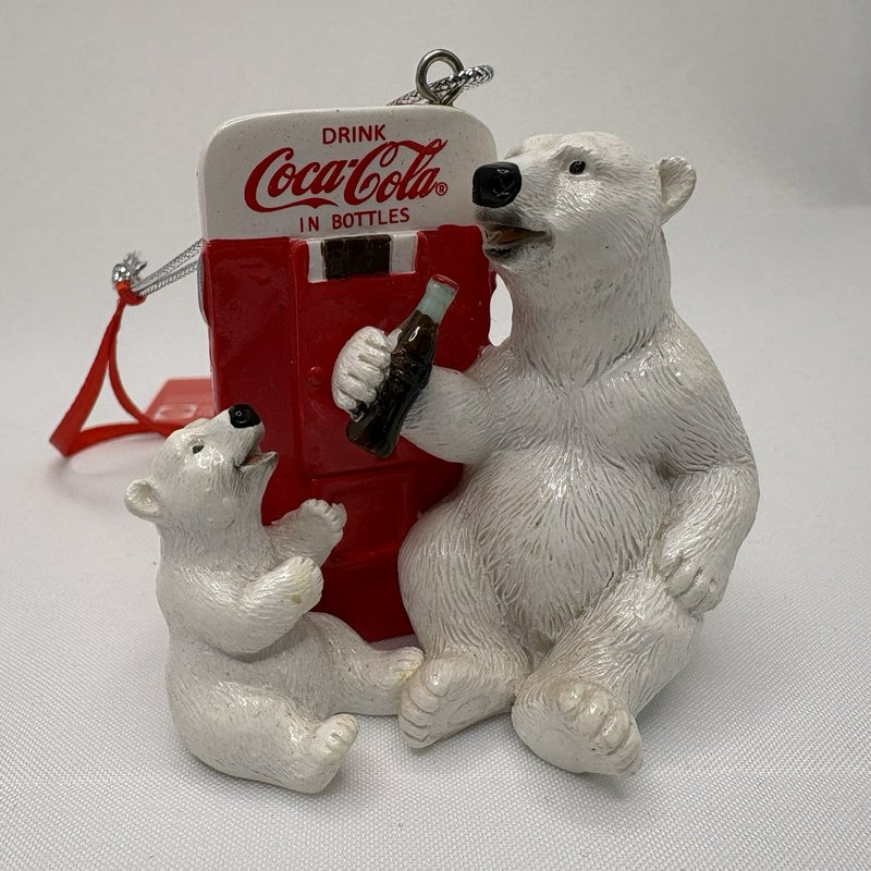 1995 Coca Cola Polar Bear Tapestry Throw + Ornaments Plush