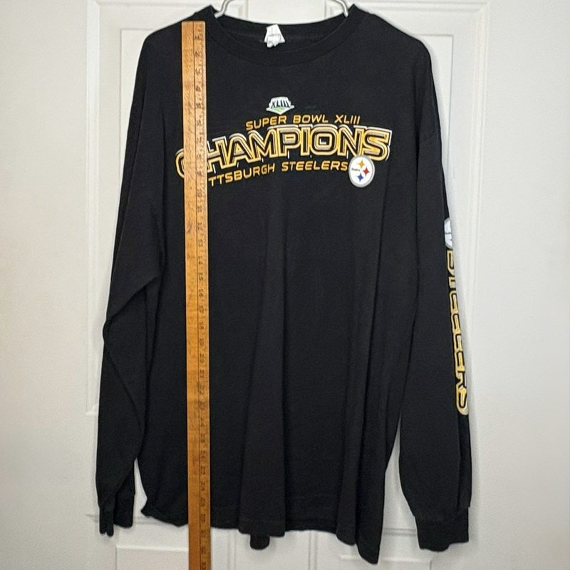 Super Bowl XLIII Steelers Champions Long Sleeve Shirt XL Black