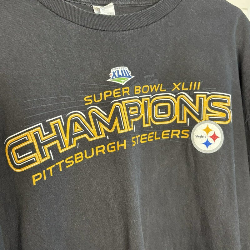 Super Bowl XLIII Steelers Champions Long Sleeve Shirt XL Black