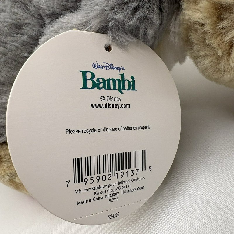 Hallmark Disney Bambi Thumpin’ Thumper Sound & Motion Plush 10” With Tag
