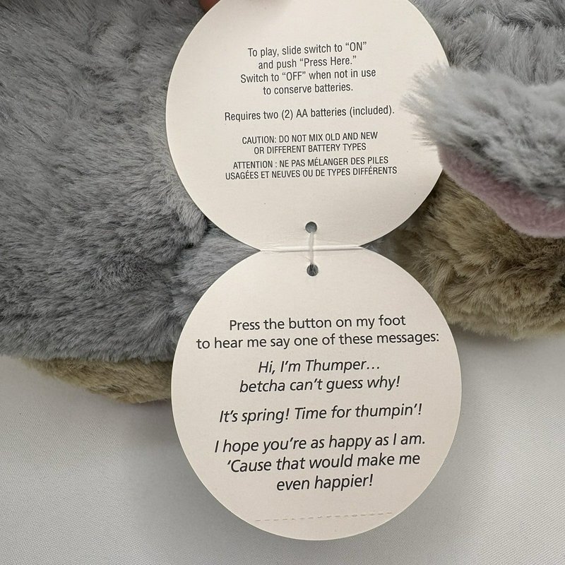 Hallmark Disney Bambi Thumpin’ Thumper Sound & Motion Plush 10” With Tag