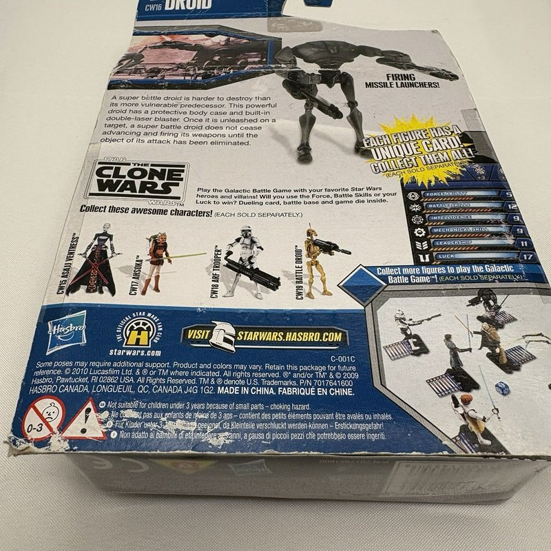 Star Wars Clone Wars CW16 Super Battle Droid Figure 2010 Hasbro Box Wear