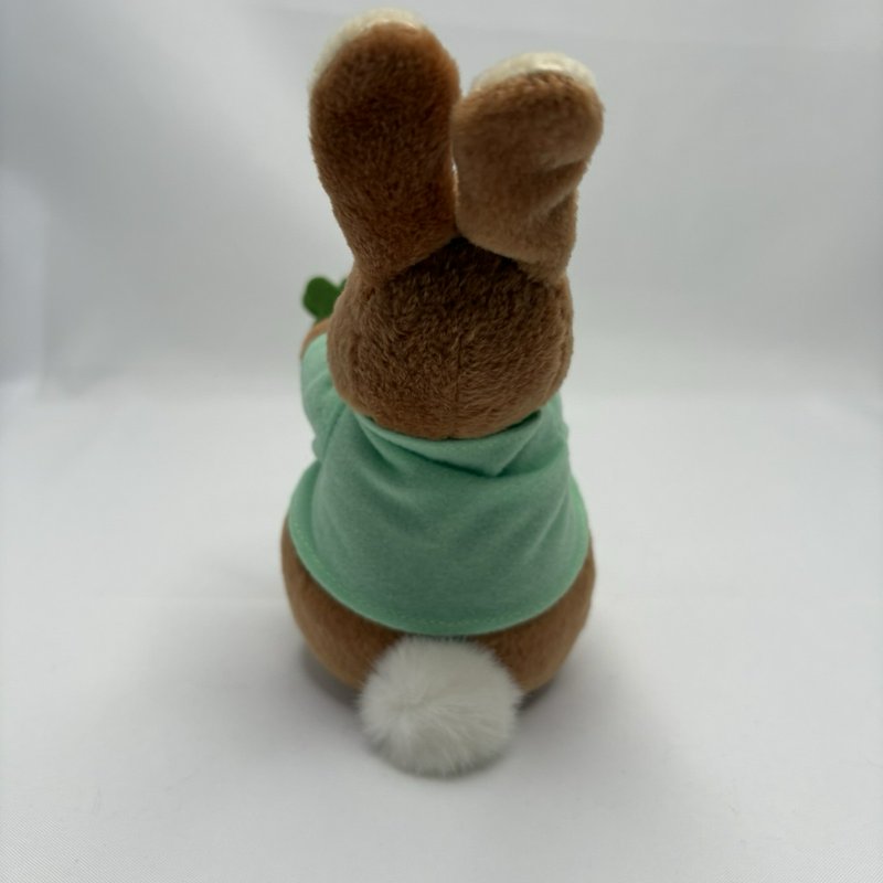 Vintage 1998 Stuffins Bunny Plush w Carrot Green Jacket 7”