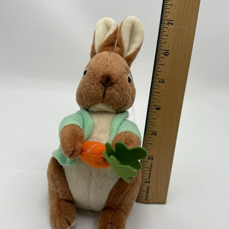 Vintage 1998 Stuffins Bunny Plush w Carrot Green Jacket 7”