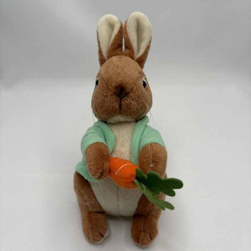 Vintage 1998 Stuffins Bunny Plush w Carrot Green Jacket 7”