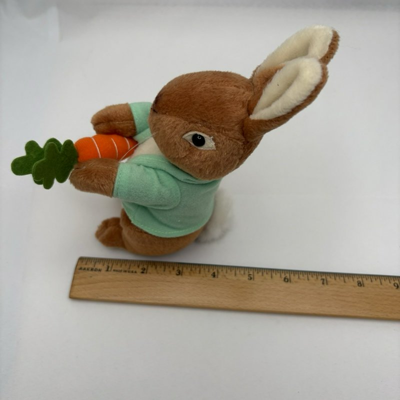Vintage 1998 Stuffins Bunny Plush w Carrot Green Jacket 7”