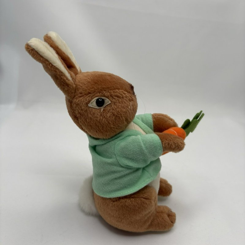 Vintage 1998 Stuffins Bunny Plush w Carrot Green Jacket 7”