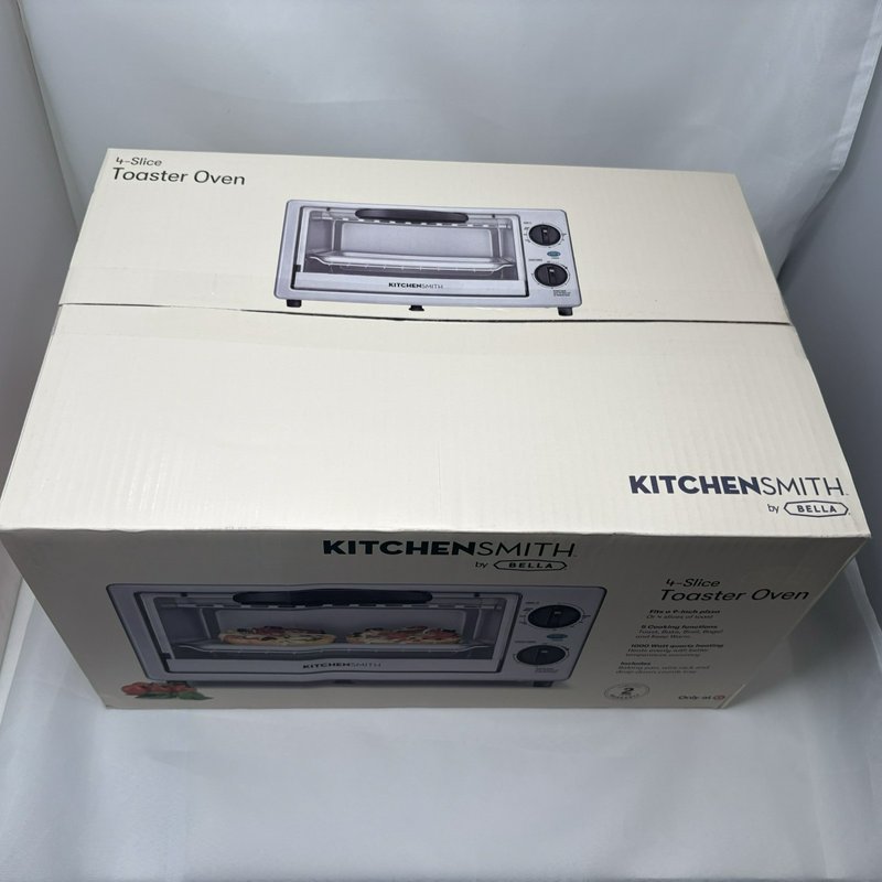 KitchenSmith Bella 4 Slice Toaster Oven TM112-A Auto Shut Off New
