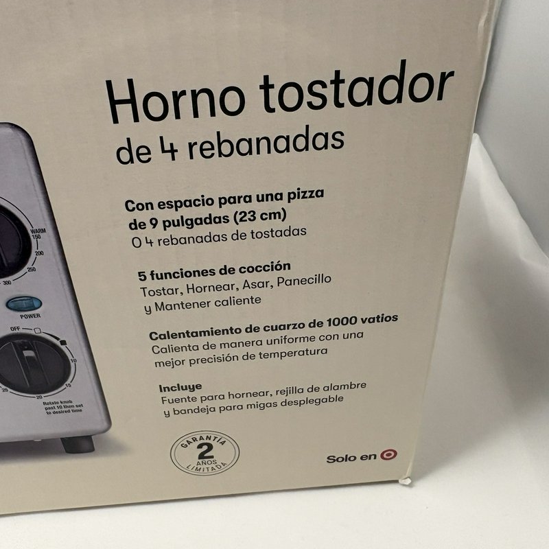 KitchenSmith Bella 4 Slice Toaster Oven TM112-A Auto Shut Off New