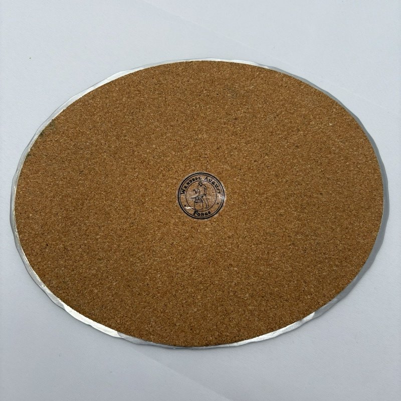 Wendell August Forge Amish Barn Raising Aluminum Trivet 9x7 Cork Back