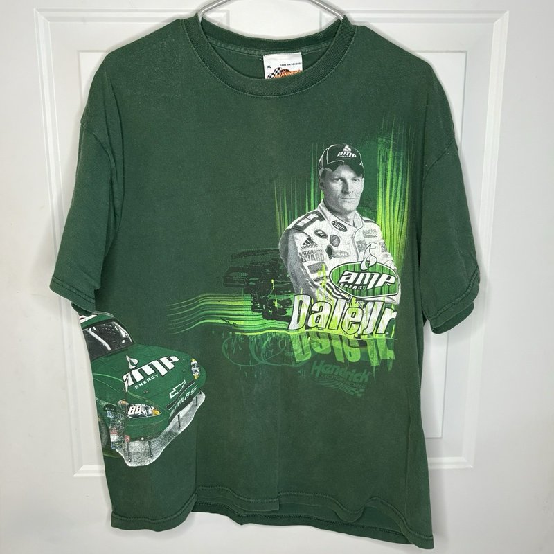 Dale Earnhardt Jr AMP Energy 88 NASCAR T Shirt XL Green Winners Circle