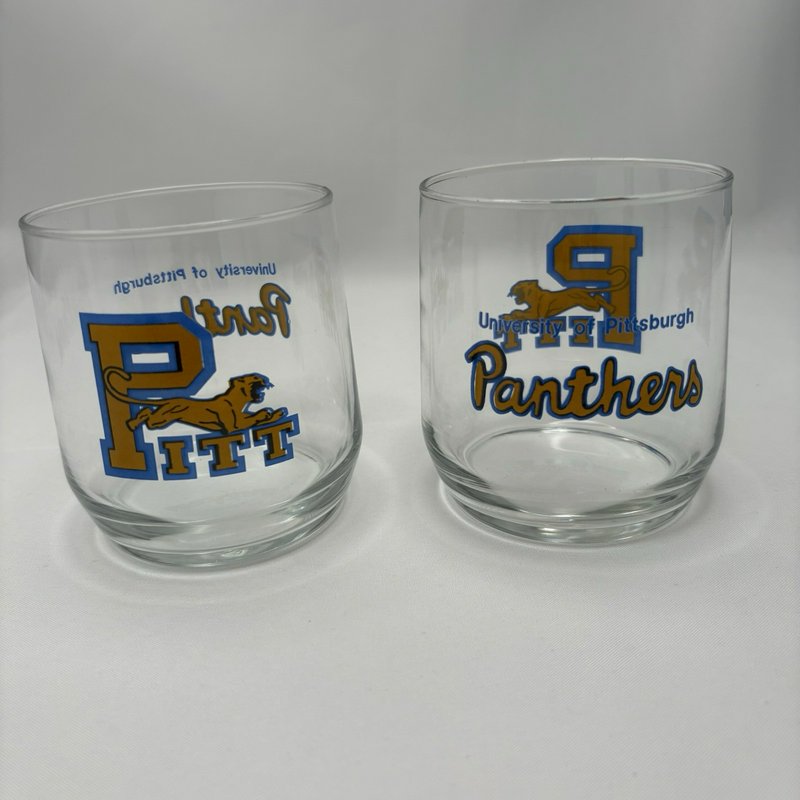 University of Pittsburgh Panthers Glasses Set of 2 Barware
