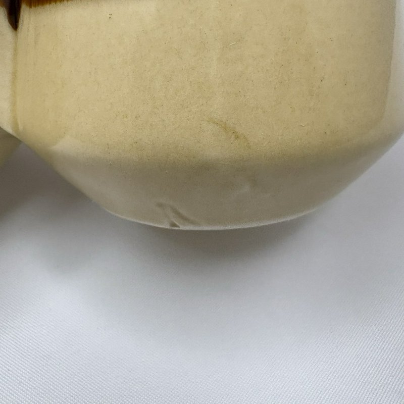 Vtg Taiwan Brown Drip Jam Marmalade Condiment Jar Stoneware Set w/Lids & Spoons