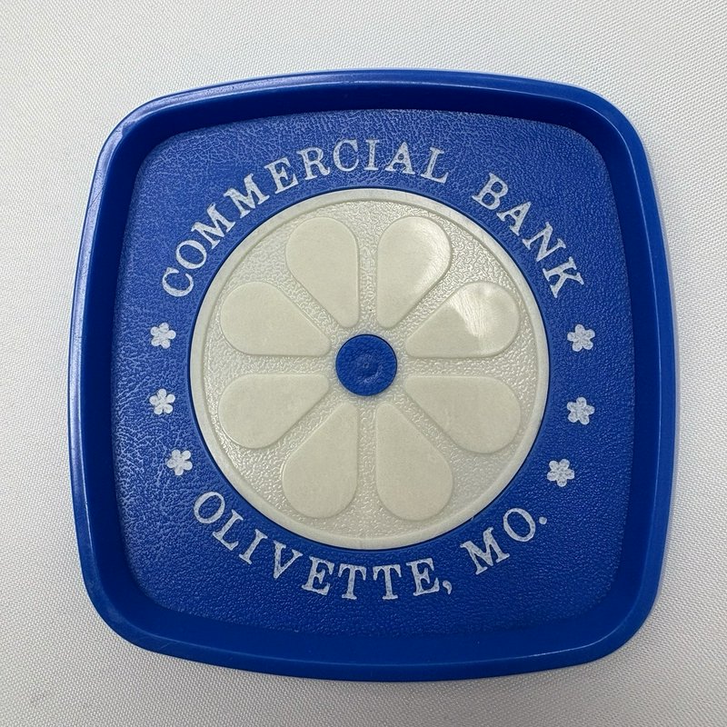 Vintage Commercial Bank Olivette MO Plastic Coasters Set of 16 Retro Colors
