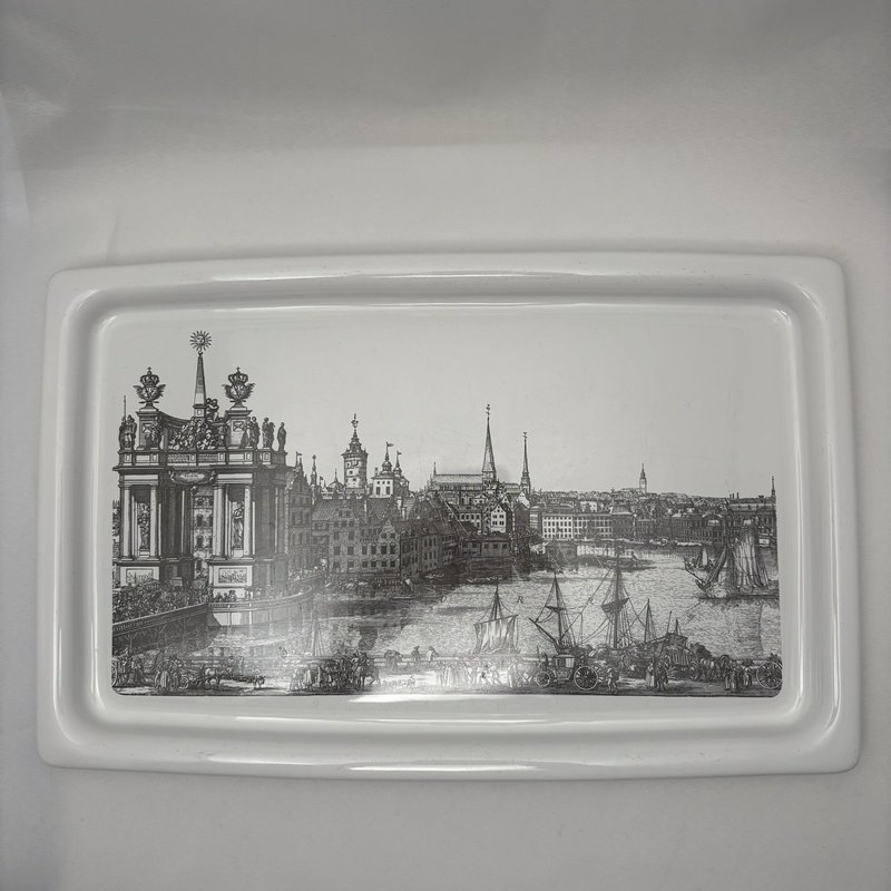 Vintage 1970s Corning Ware Renaissance Scene Serving Tray P-35-B 16x10