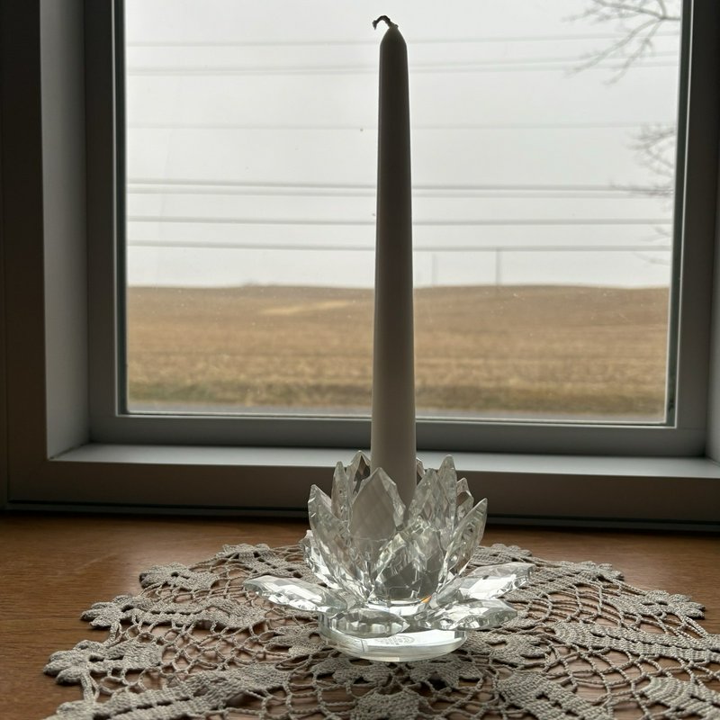 Shannon Crystal Designs Of Ireland Lotus Flower Candle Holder