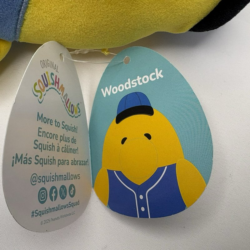 Squishmallows Woodstock Peanuts Baseball Jersey Plush w/ Tag Jazwares
