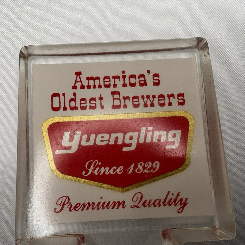 Vintage Yuengling Lucite Beer Tap Handle + 10 Coasters Pottsville PA Lot