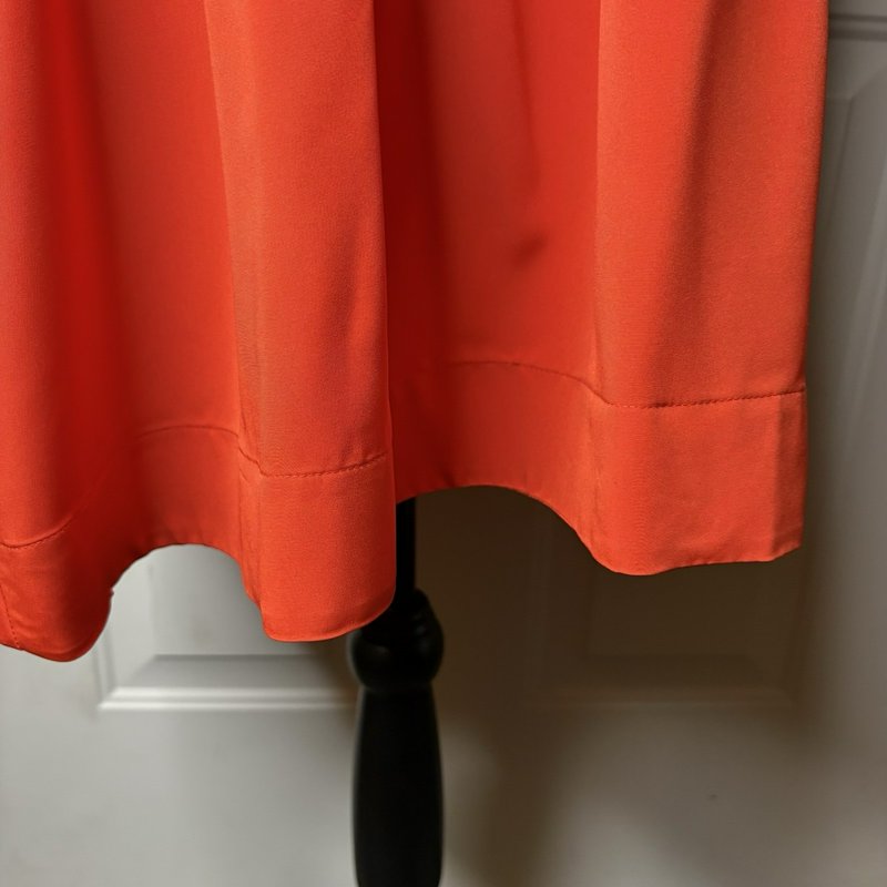 Lauren Ralph Lauren Petite 8P Cabana Orange Pleated Shift Dress Tunic NWT