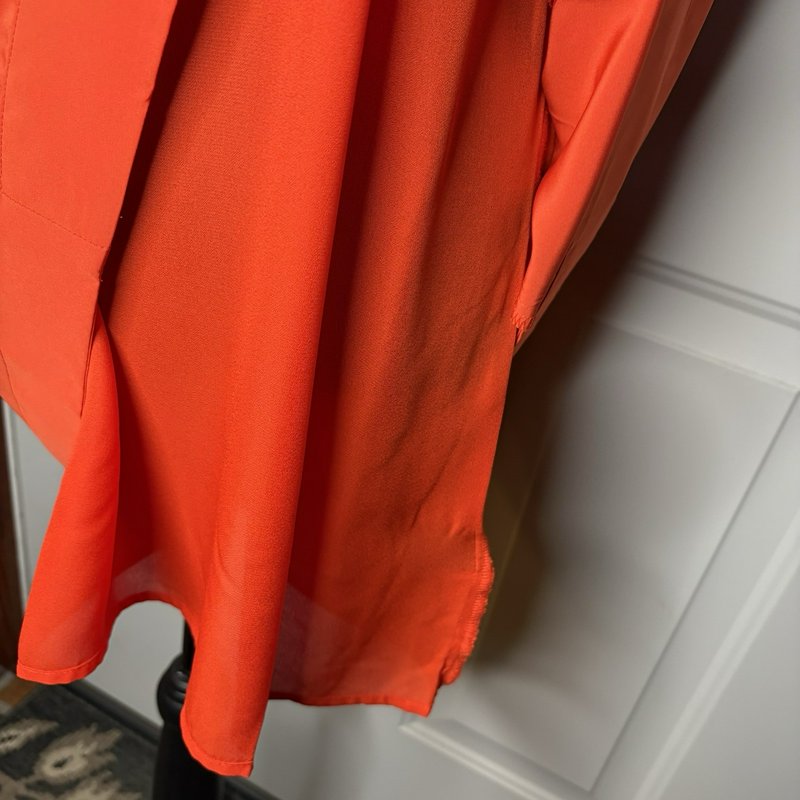 Lauren Ralph Lauren Petite 8P Cabana Orange Pleated Shift Dress Tunic NWT