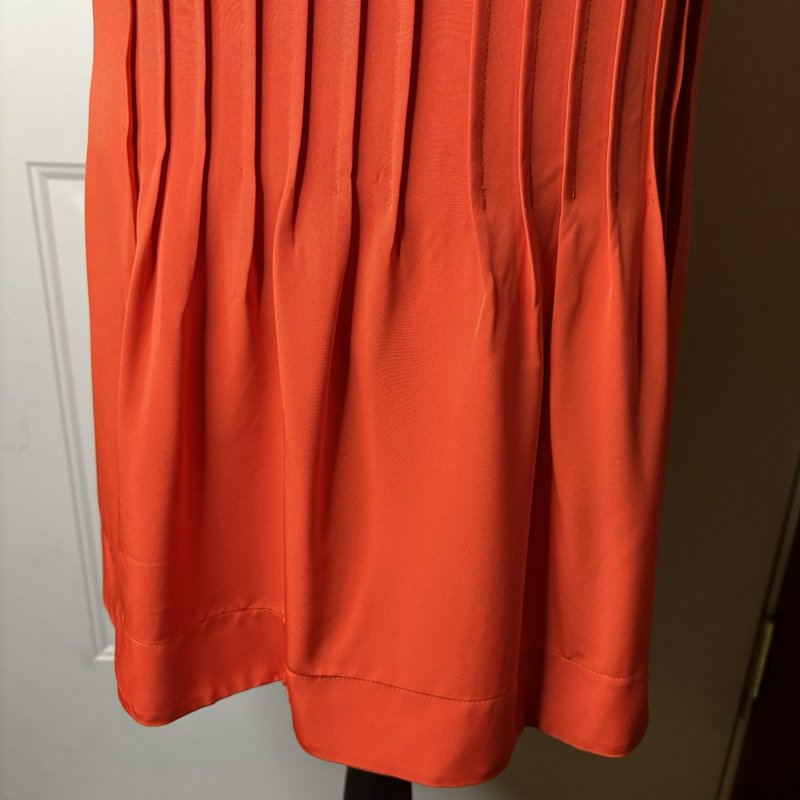 Lauren Ralph Lauren Petite 8P Cabana Orange Pleated Shift Dress Tunic NWT