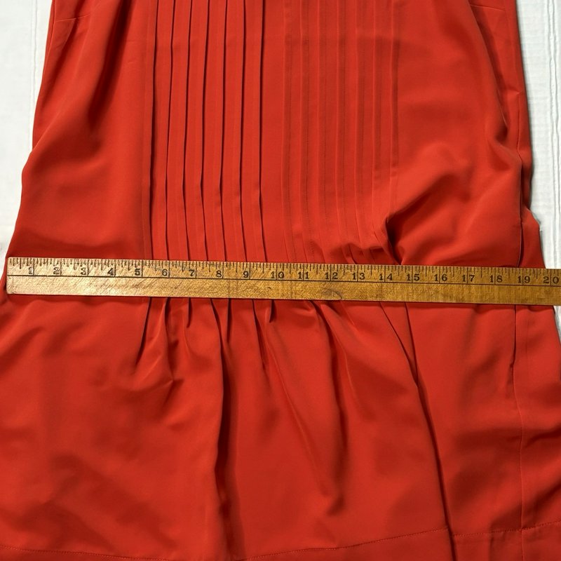 Lauren Ralph Lauren Petite 8P Cabana Orange Pleated Shift Dress Tunic NWT