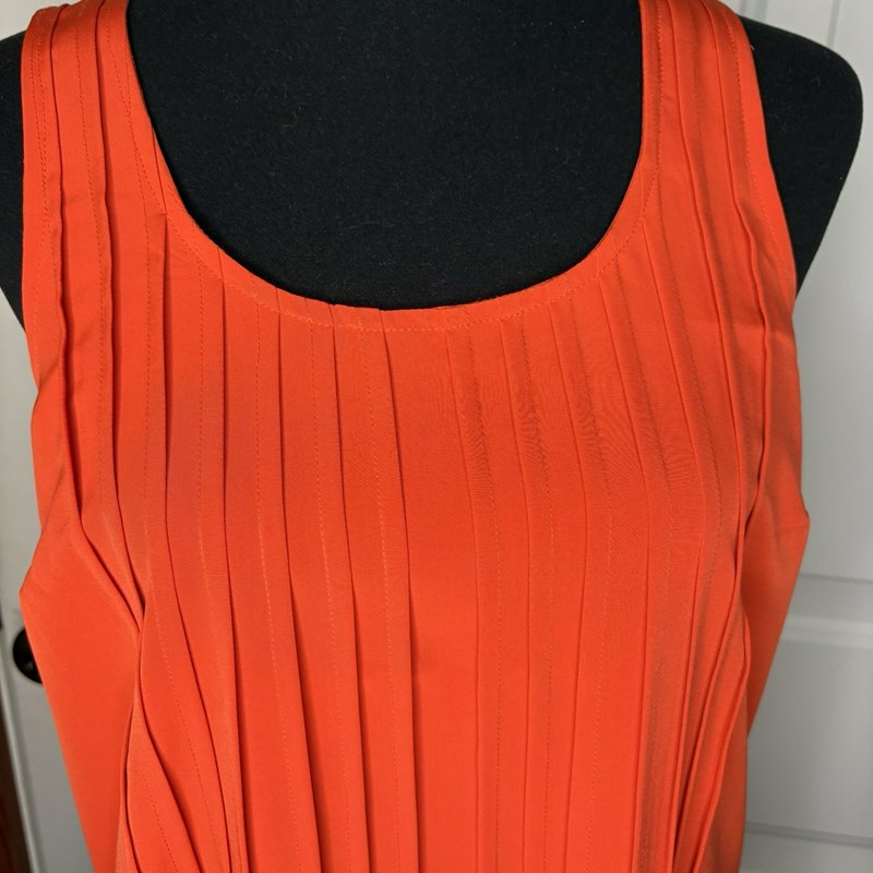 Lauren Ralph Lauren Petite 8P Cabana Orange Pleated Shift Dress Tunic NWT