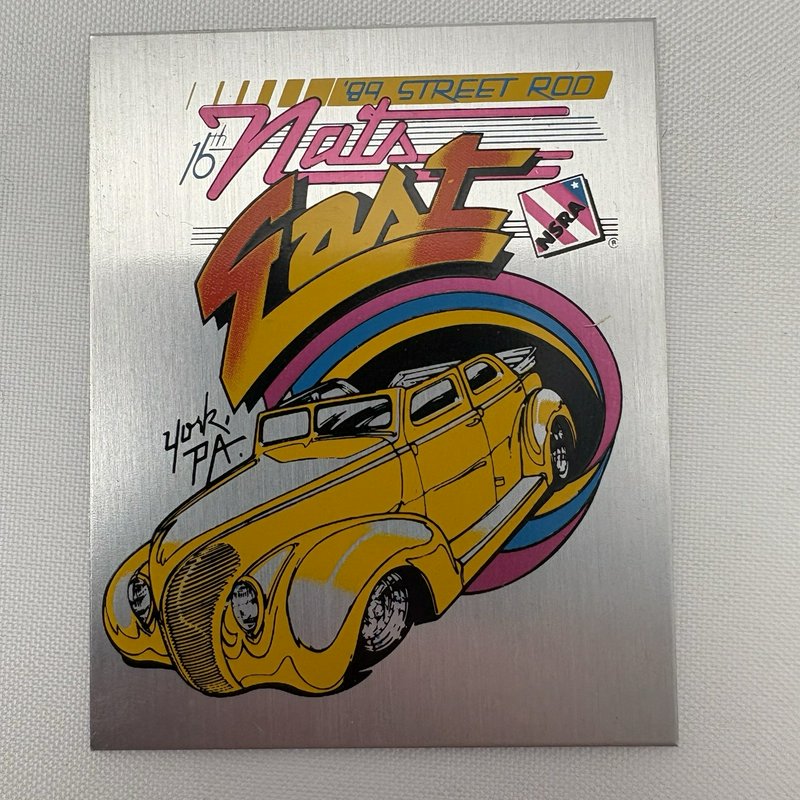 NSRA Street Rod Nationals East York PA Aluminum Dash Plaque Lot 1989 Hot Rod