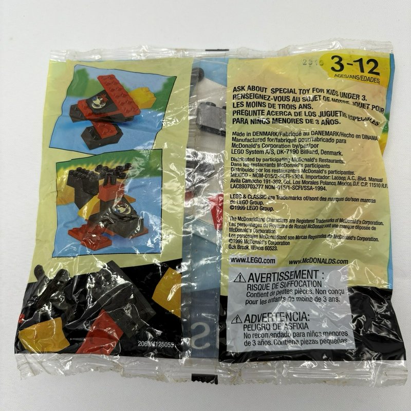 LEGO McDonalds Classic Polybag Lot #2 Hovercraft & #4 Race Car Sealed 1999