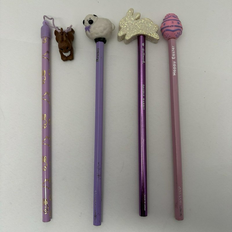 Vintage Easter Novelty Pencil Lot Bunny Sheep Egg Hallmark Japan Taiwan