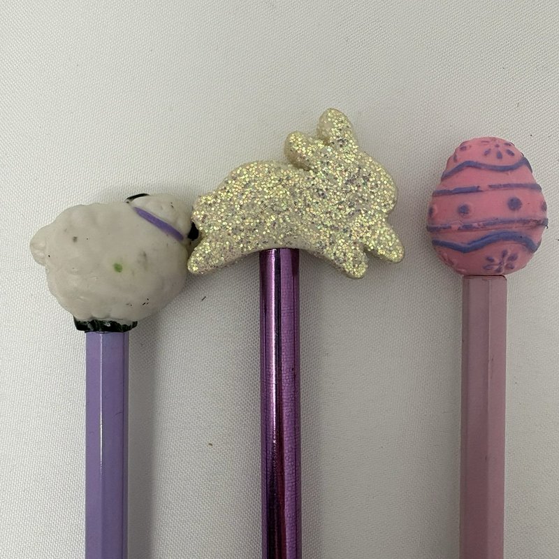 Vintage Easter Novelty Pencil Lot Bunny Sheep Egg Hallmark Japan Taiwan