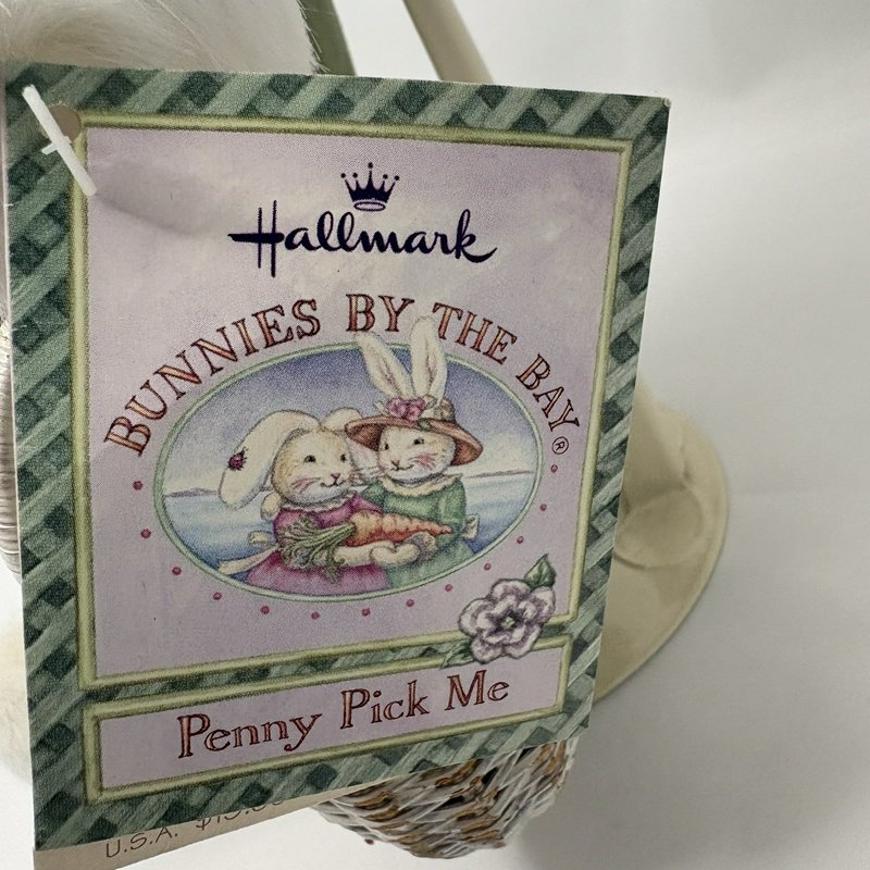 Hallmark Bunnies By The Bay Penny Pick Me Bunny Plush Stand Tag 15”